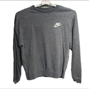 Nike Men's Charcoal Gray Crewneck Sweatshirt Comfy Long‎ Sleeve Logo Size M
